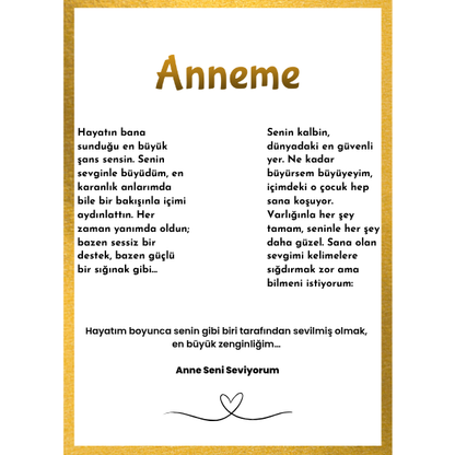 '' Anneme '' Kuzey Yıldızı Kolye  Duygusal Not + Hediye Kutusu