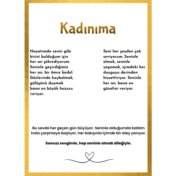 '' Kadınıma '' Anka Kuşu  Kolye  Duygusal Not + Hediye Kutusu