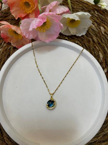 '' Kızıma '' Gezegen Taşlı Yıldız Kolye  Duygusal Not + Hediye Kutusu