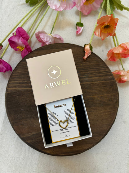'' Anneme '' Kalp Kolye  Duygusal Not + Hediye Kutusu