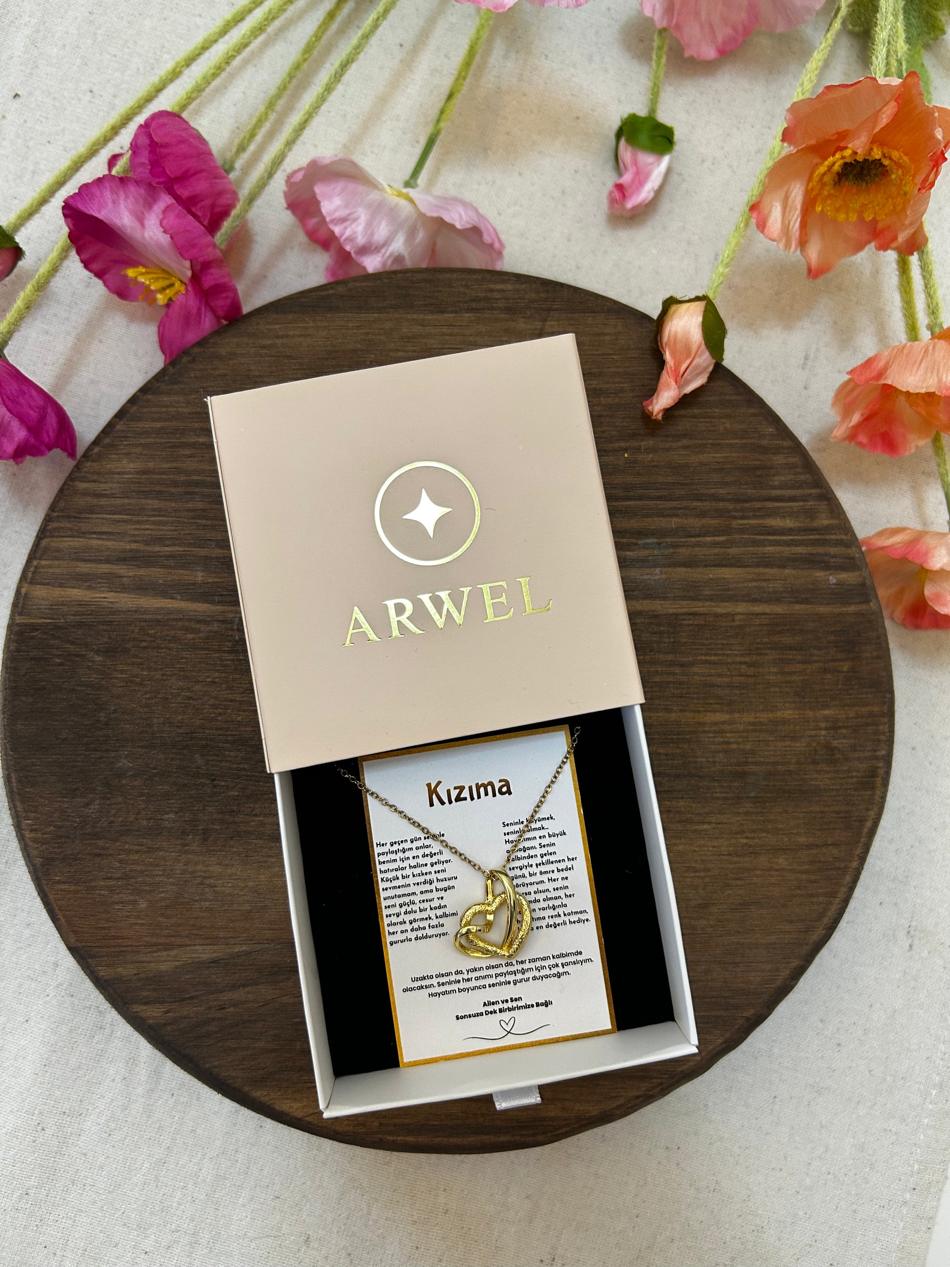 '' Kızıma '' Kalpten Kalbe Kolye  Duygusal Not + Hediye Kutusu