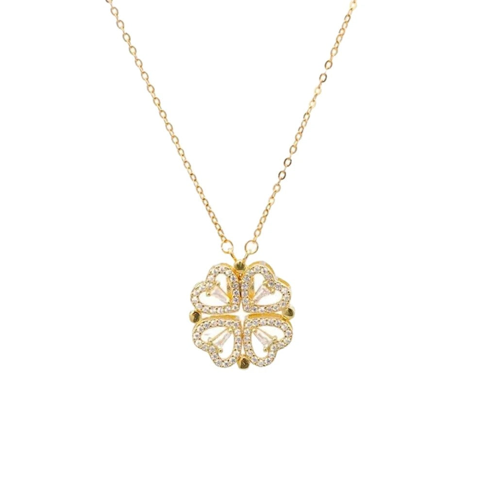 '' Anneme '' Yonca Kolye Duygusal Not + Hediye Kutusu